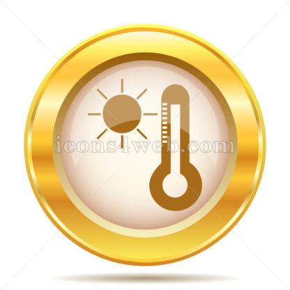 Sun and thermometer golden button - Website icons