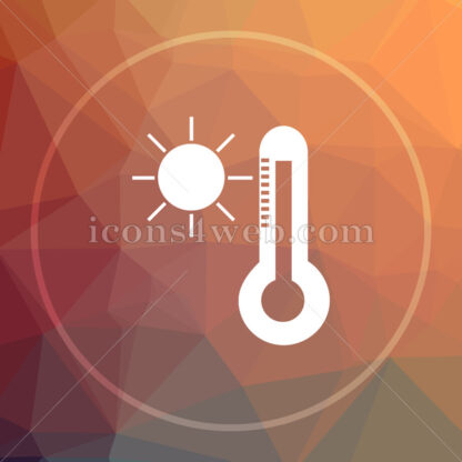 Sun and thermometer low poly icon. Website low poly icon - Website icons