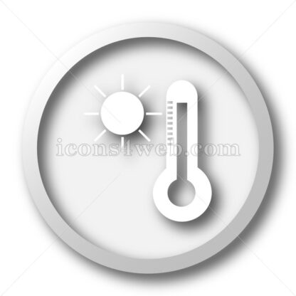 Sun and thermometer white icon button - Icons for website