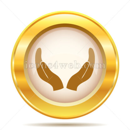 Supporting hands golden button - Website icons