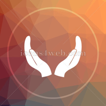 Supporting hands low poly icon. Website low poly icon - Website icons