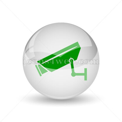 Surveillance camera glossy icon. Surveillance camera glossy button - Website icons