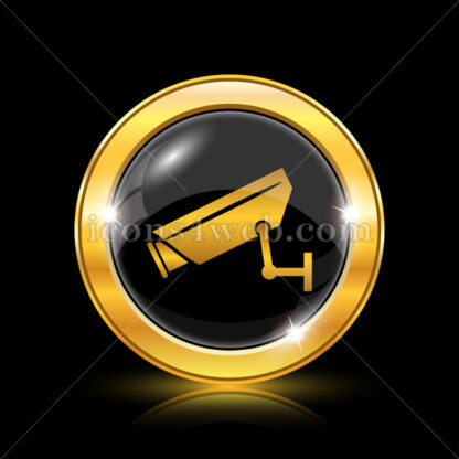 Surveillance camera golden icon. - Website icons