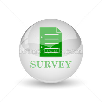 Survey glossy icon. Survey glossy button - Website icons