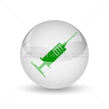 Syringe glossy icon. Syringe glossy button - Website icons