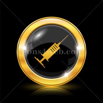 Syringe golden icon. - Website icons