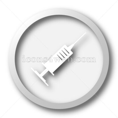 Syringe white icon. Syringe white button - Website icons