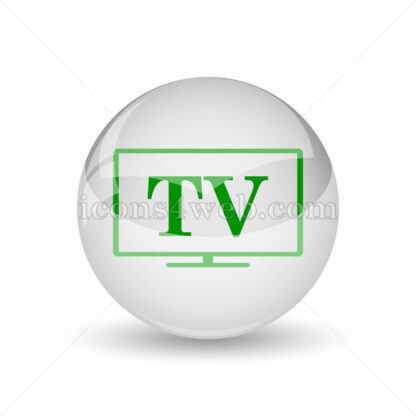 TV glossy icon. TV glossy button - Website icons