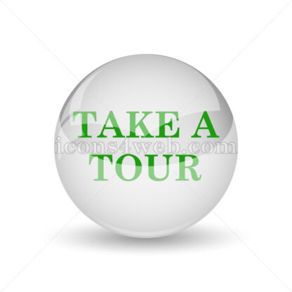 Take a tour glossy icon. Take a tour glossy button - Website icons