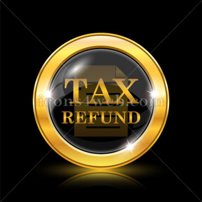 Tax refund golden icon. - Website icons