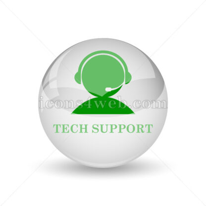 Tech support glossy icon. Tech support glossy button - Website icons