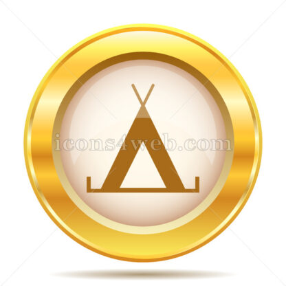 Tent golden button - Website icons