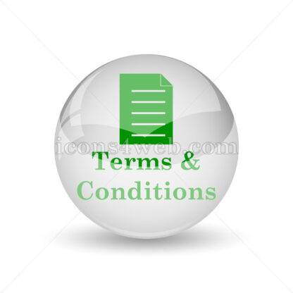 Terms and conditions glossy icon. Terms and conditions glossy button - Website icons