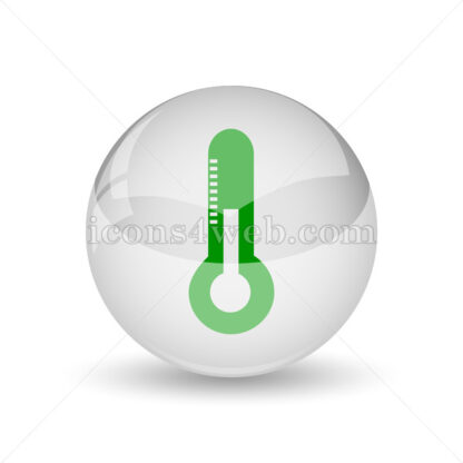 Thermometer glossy icon. Thermometer glossy button - Website icons