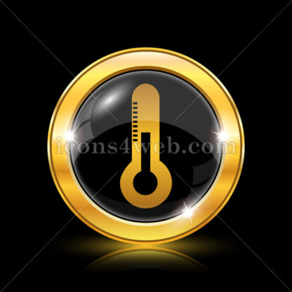 Thermometer golden icon. - Website icons