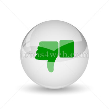 Thumb down glossy icon. Thumb down glossy button - Website icons