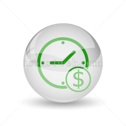 Time is money glossy icon. Time is money glossy button - Website icons