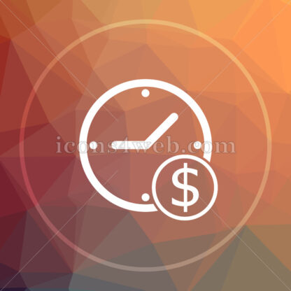 Time is money low poly icon. Website low poly icon - Website icons