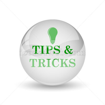 Tips and tricks glossy icon. Tips and tricks glossy button - Website icons