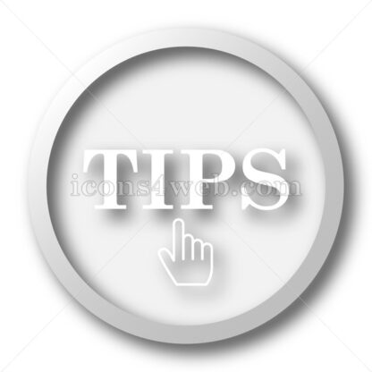 Tips white icon. Tips white button - Website icons