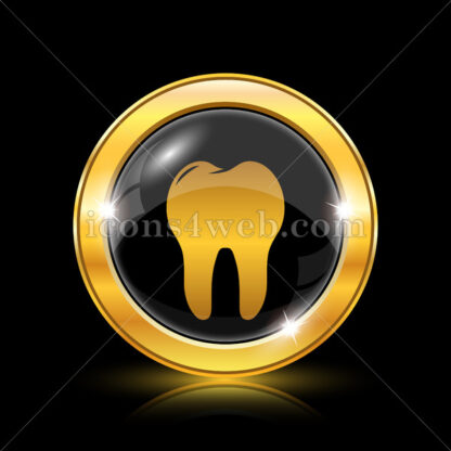 Tooth golden icon. - Website icons