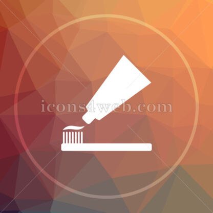 Tooth paste and brush low poly icon. Website low poly icon - Website icons