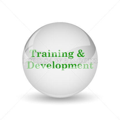Training and development glossy icon. Training and development glossy button - Website icons