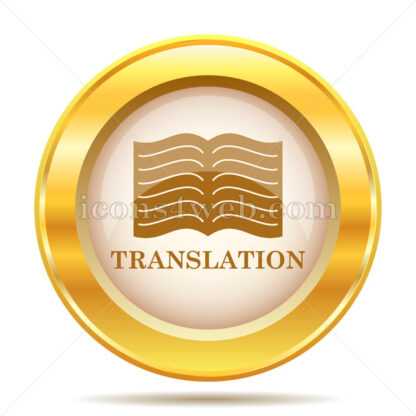 Translation book golden button - Website icons