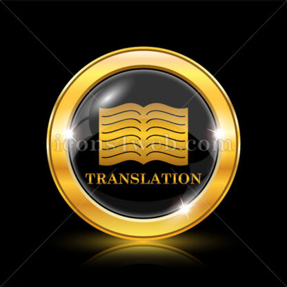 Translation book golden icon. - Website icons