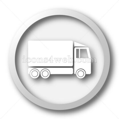 Truck white icon. Truck white button - Website icons