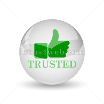 Trusted glossy icon. Trusted glossy button - Website icons