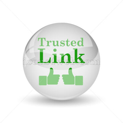 Trusted link glossy icon. Trusted link glossy button - Website icons
