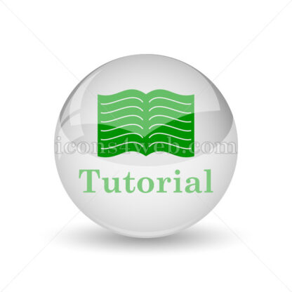 Tutorial glossy icon. Tutorial glossy button - Website icons