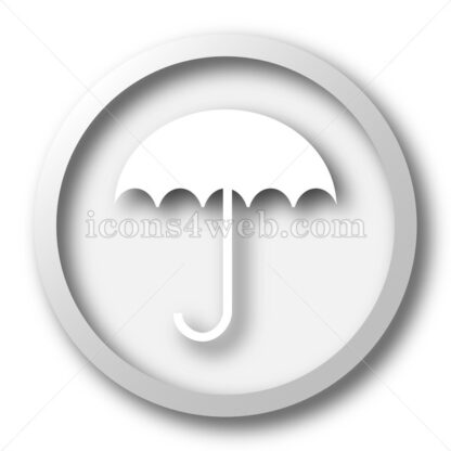 Umbrella white icon. Umbrella white button - Website icons