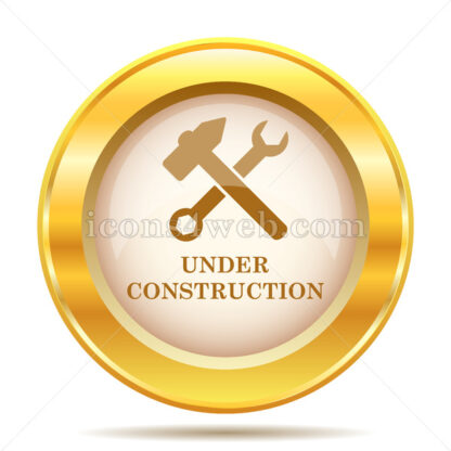 Under construction golden button - Website icons