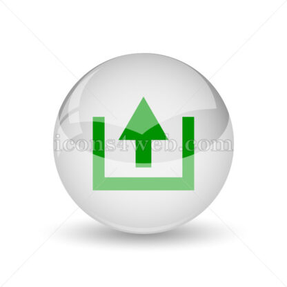 Upload sign glossy icon. Upload sign glossy button - Website icons