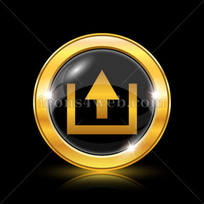Upload sign golden icon. - Website icons