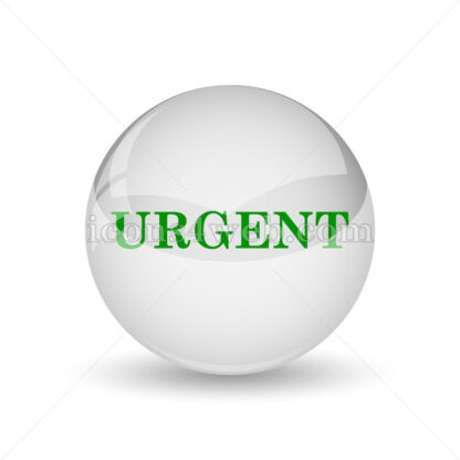 Urgent glossy icon. Urgent glossy button - Website icons
