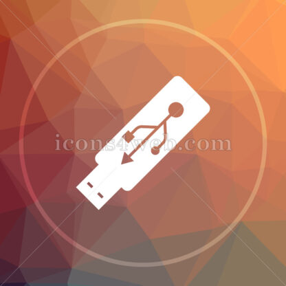 Usb flash drive low poly icon. Website low poly icon - Website icons