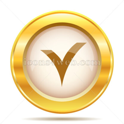 V checked golden button - Website icons