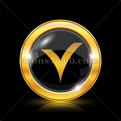V checked golden icon. - Website icons