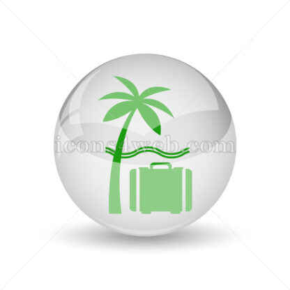 Vacation glossy icon. Travel glossy button - Website icons
