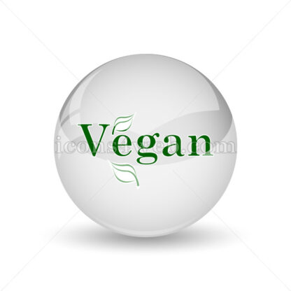Vegan glossy icon. Vegan glossy button - Website icons