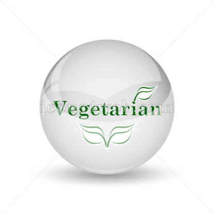 Vegetarian glossy icon. Vegetarian glossy button - Website icons