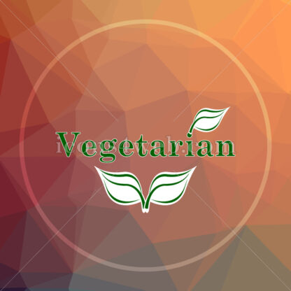 Vegetarian low poly icon. Website low poly icon - Website icons