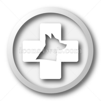 Veterinary white icon. Veterinary white button - Website icons