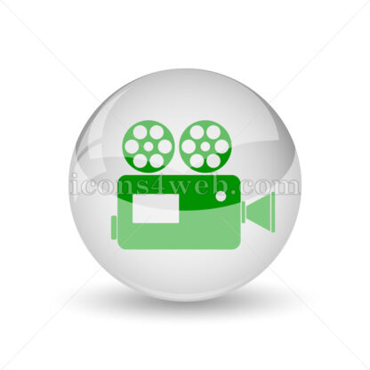 Video camera glossy icon. Video camera glossy button - Website icons