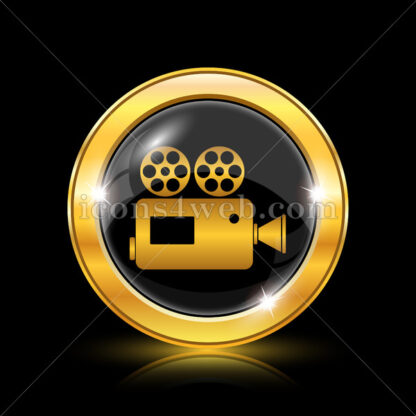 Video camera golden icon. - Website icons