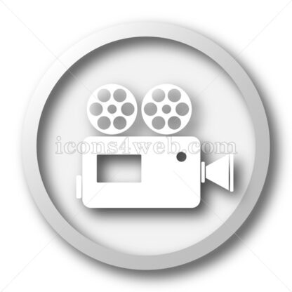 Video camera white icon. Video camera white button - Website icons