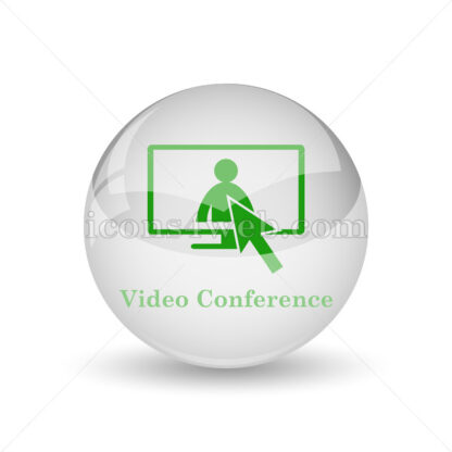 Video conference glossy icon. Video conference glossy button - Website icons